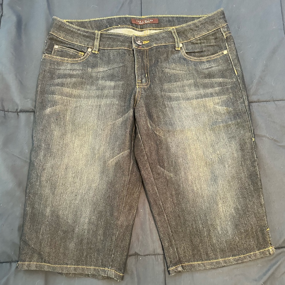 The Limited Dark Blue Denim Shorts Size 10